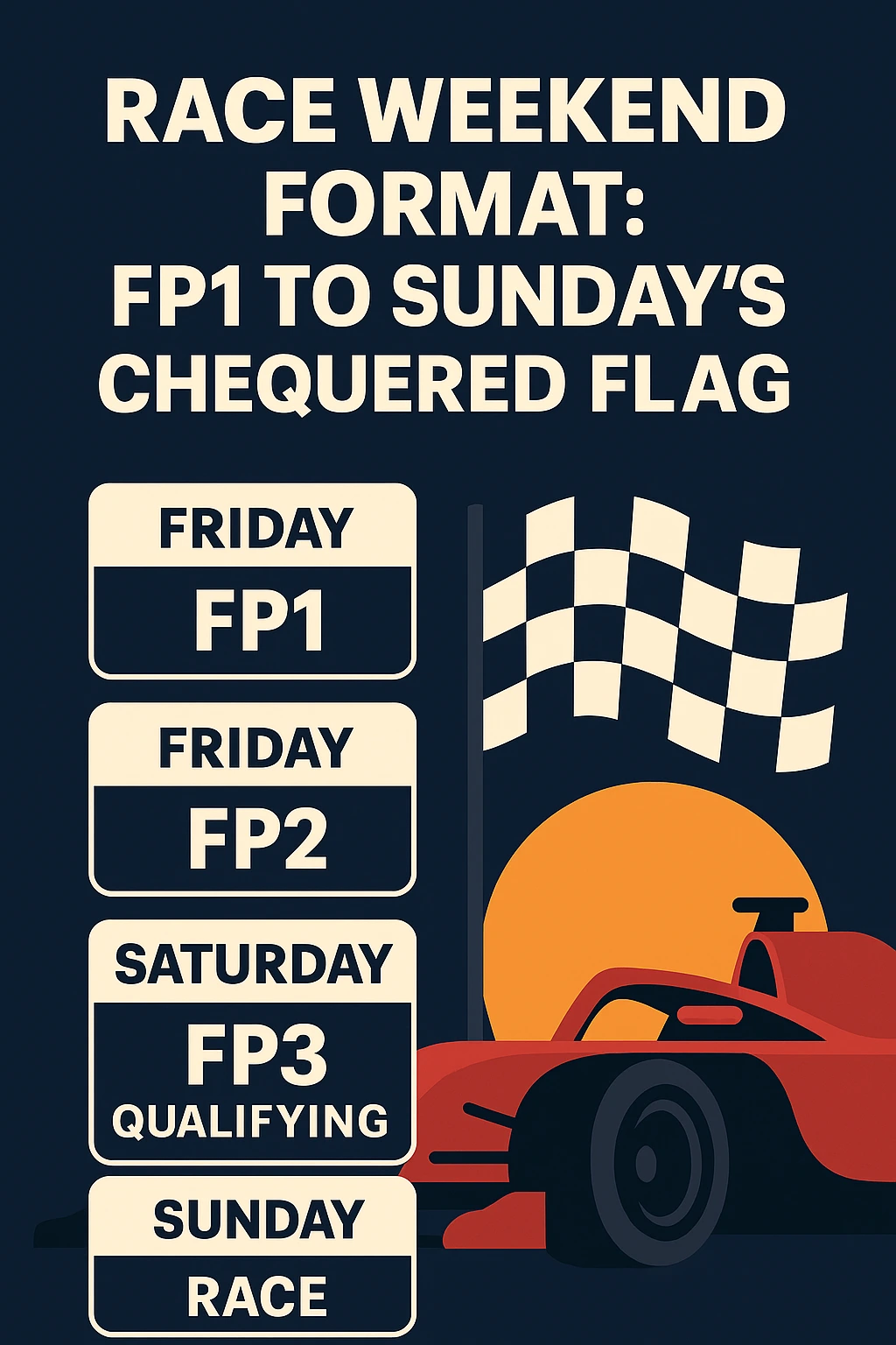 F1 Race Weekend Format: FP1 to Sunday’s Chequered Flag