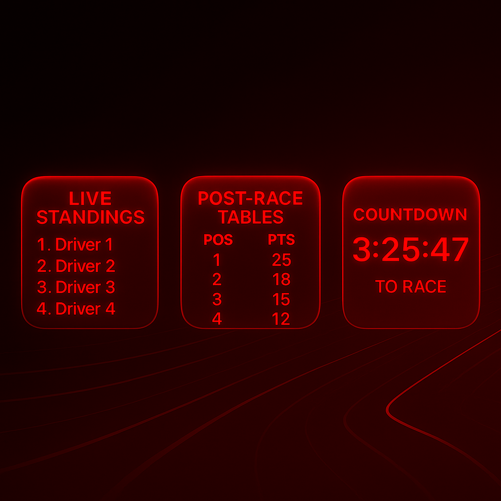 iOS F1 Widgets in 2025: Live Standings vs Post‑Race Tables vs Countdowns